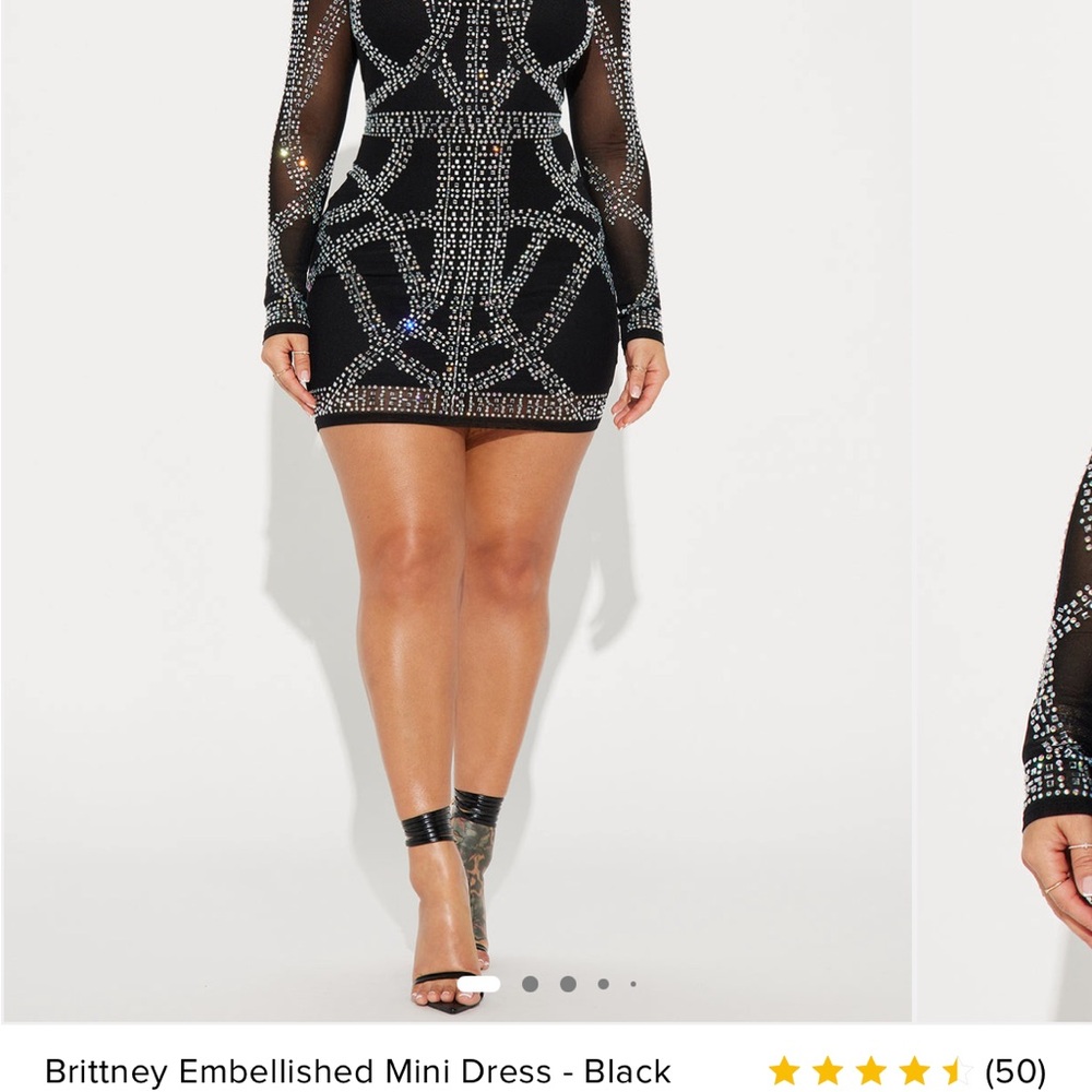 Embellished Black Mini Dress